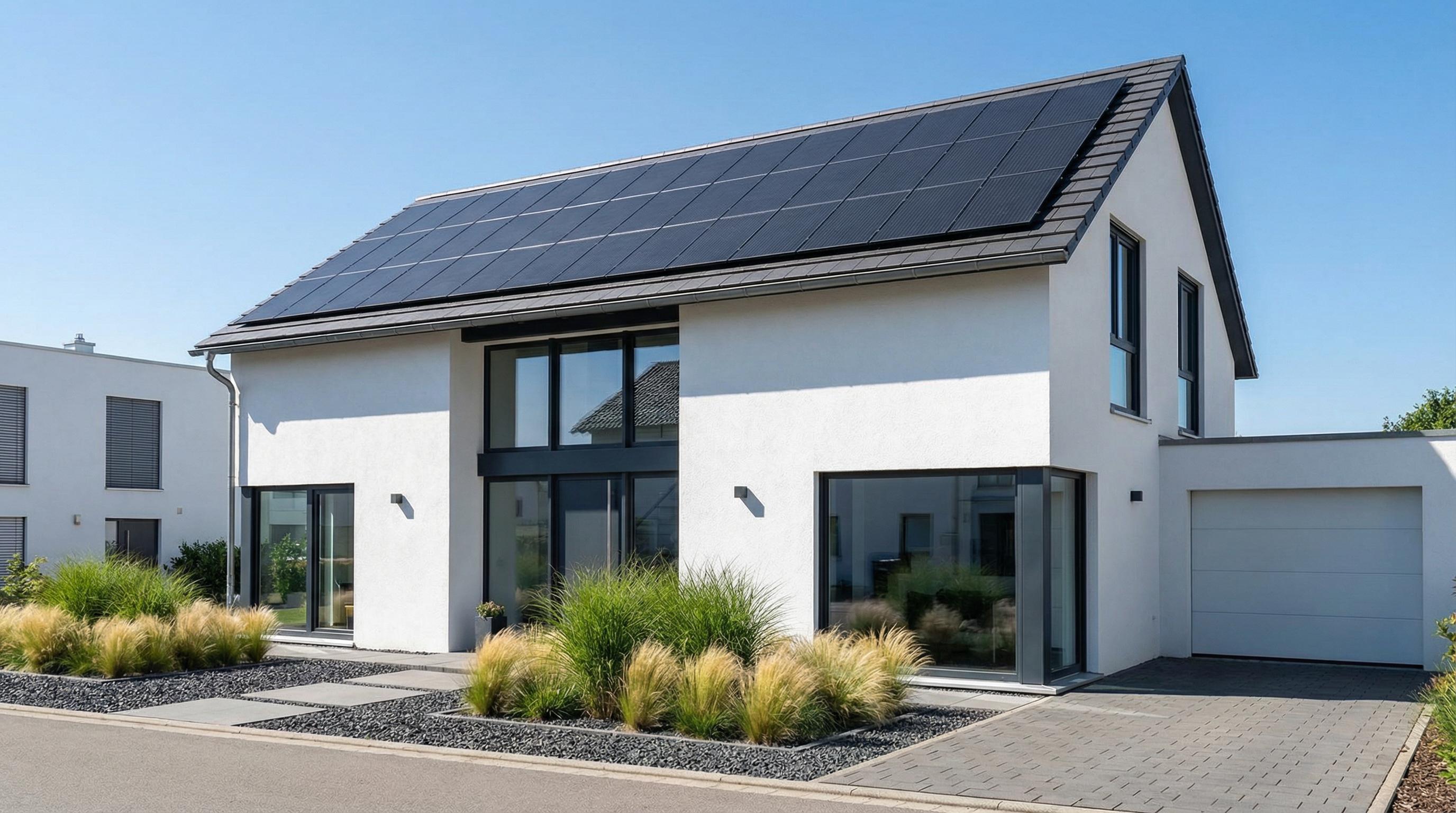 Modernes Haus - Mit AIKO Full Black Modulen