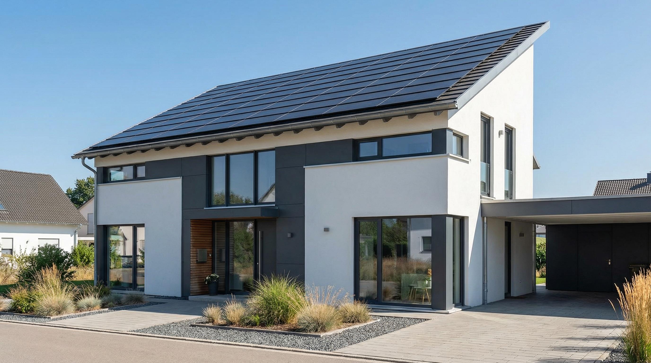 Pultdach - Mit AIKO Full Black Modulen